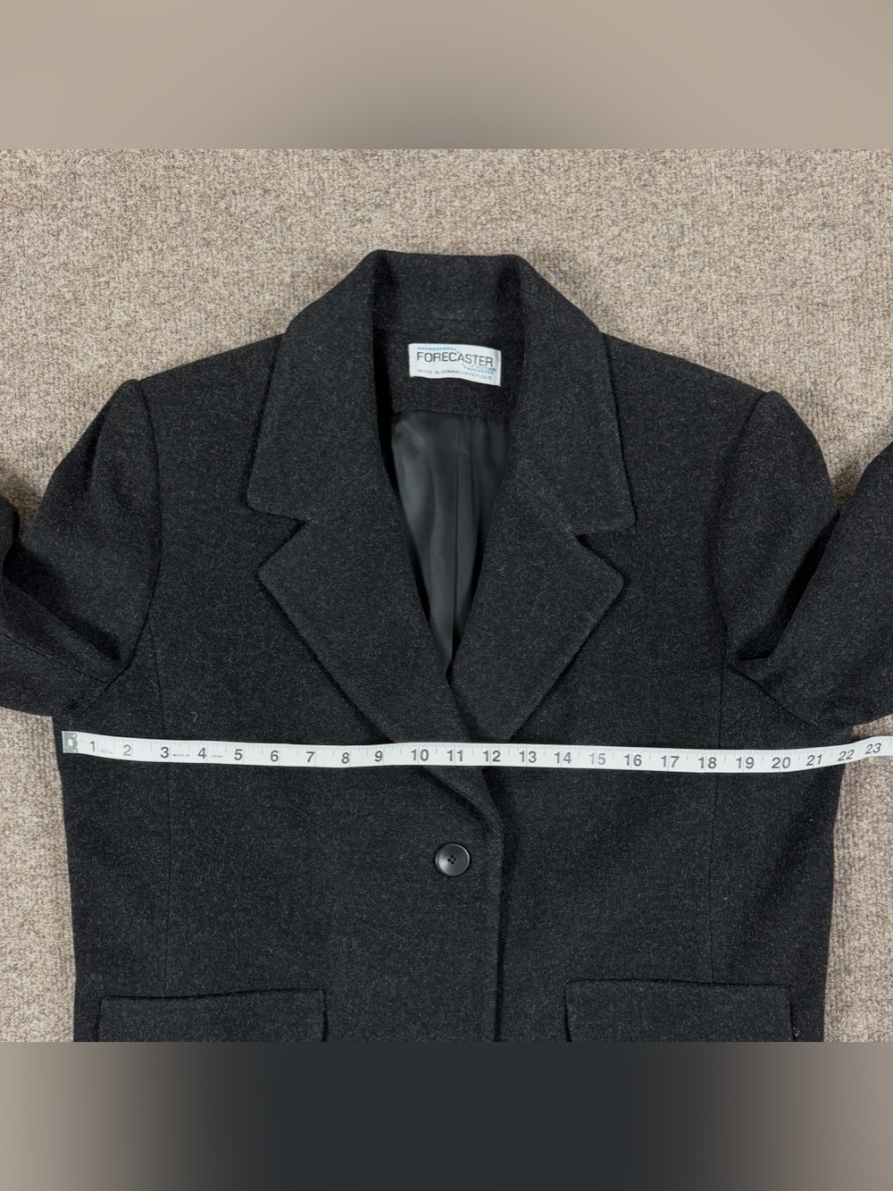Vintage Forecaster Grey Long Wool Cashmere Overcoat Womens 10 Medium Winter Coat - Picture 10 of 10